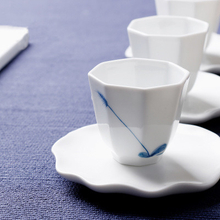 High Grade Brilliant White Porecelain Vital Tea Cup, Octagon Cup Ceramic