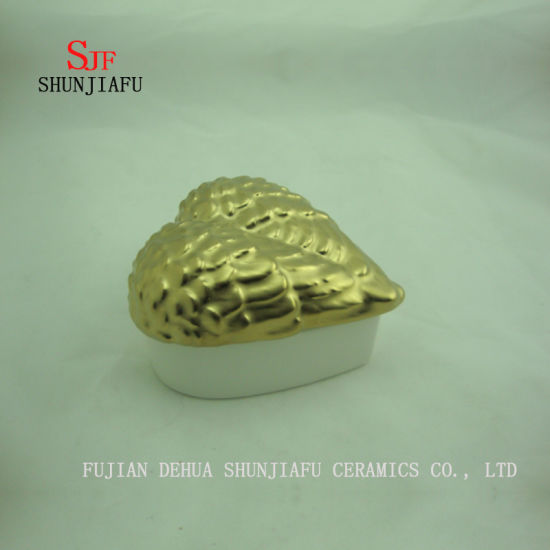 Wing Pattern Love Shape Jewelry Organizer, Ceramic Jewelry Box