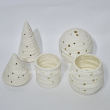 Unglazed Ware Ceramic Candle Holders for Christmas Decoration