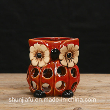 Ceramic Owl Hollowed-out Candle Stand/Candle Holders