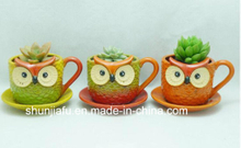 Ceramic Owl Shape Flowerpot for Garden Decoration