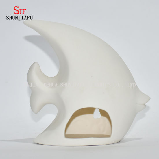Small Fish Shape; Ceramic Design Tea Light Storm Lantern Candleholder
