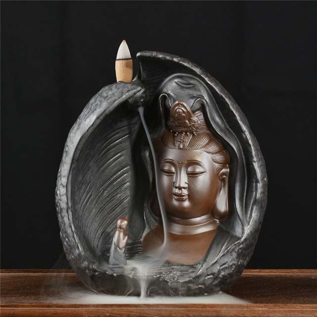 Backflow Incense Burner Guanyin Shape Wholesale Censer Cone Ceramic ...