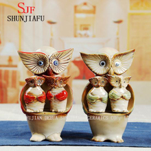 Creative Owl Pottery Harmonious for Home Decoration