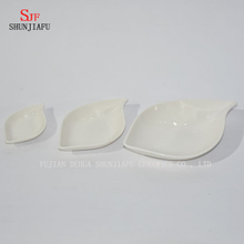 Leaf Shapes White Porcelain Dinnerware Service Plate