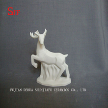 White Ceramic Decoration Animals Figurine Small Milu Deers Porcelain Sculptures Reindeers Crafts Christmas