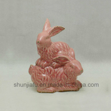 Ceramic Double Rabbit for Modern Family
