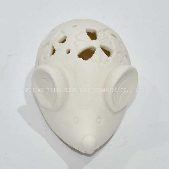 Mouse Shape Ceramic Design Tea Light Storm Lantern - Candle Holder/Christmas Gift