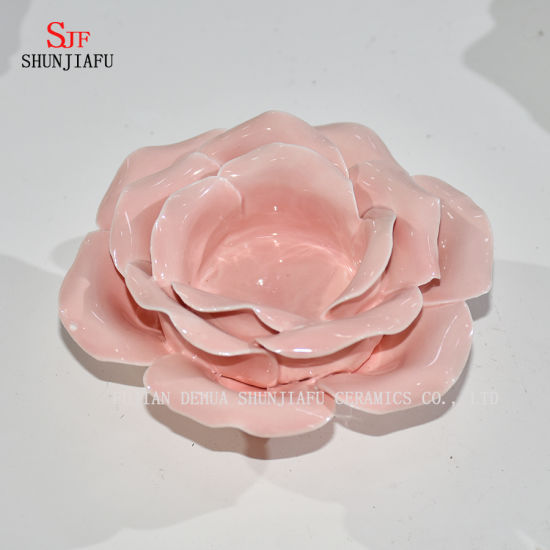 More Color Lotus Flower Shape Tealight Candle Holder Ceramic Candlestick