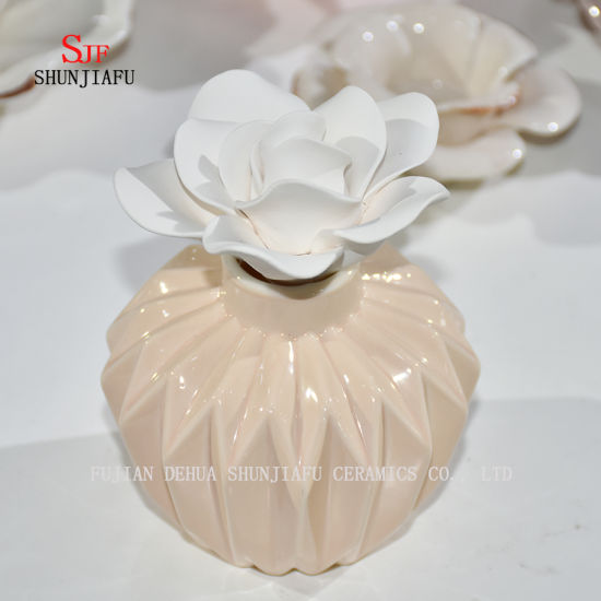 Ceramic Burner Aromatherapy Diffuser Tealight Fragrance Holder with Flower/a