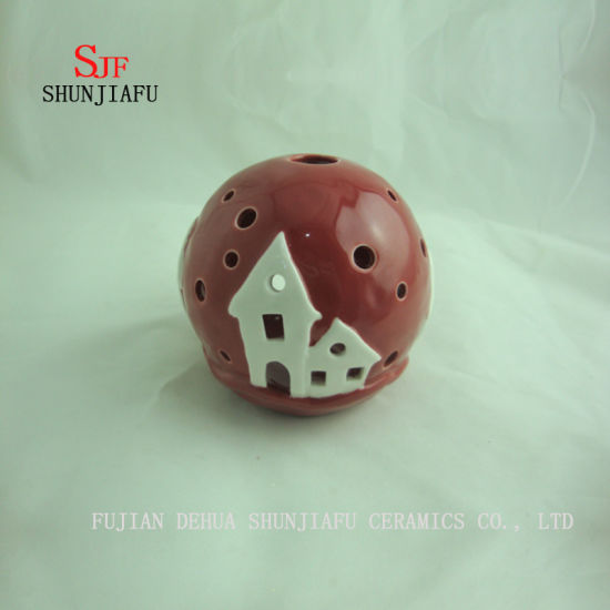 Spherical Shape, Incense Burner for Essence Ceramic (RED)