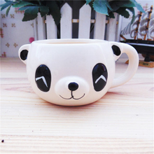 White Ceramic Cup little Small Bear expression logo Dessert Ceramic Ice Cream Bowls Ceramic Ice Cream Cup 