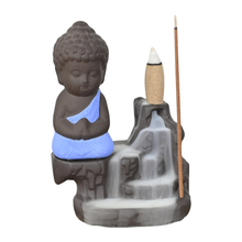 Ceramic Waterfall Backflow Incense Burner Ceramic Blue Little Buddha Waterfall Backflow Incense Holder