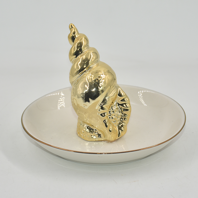  originality Golden ceramic Jewelry Tray