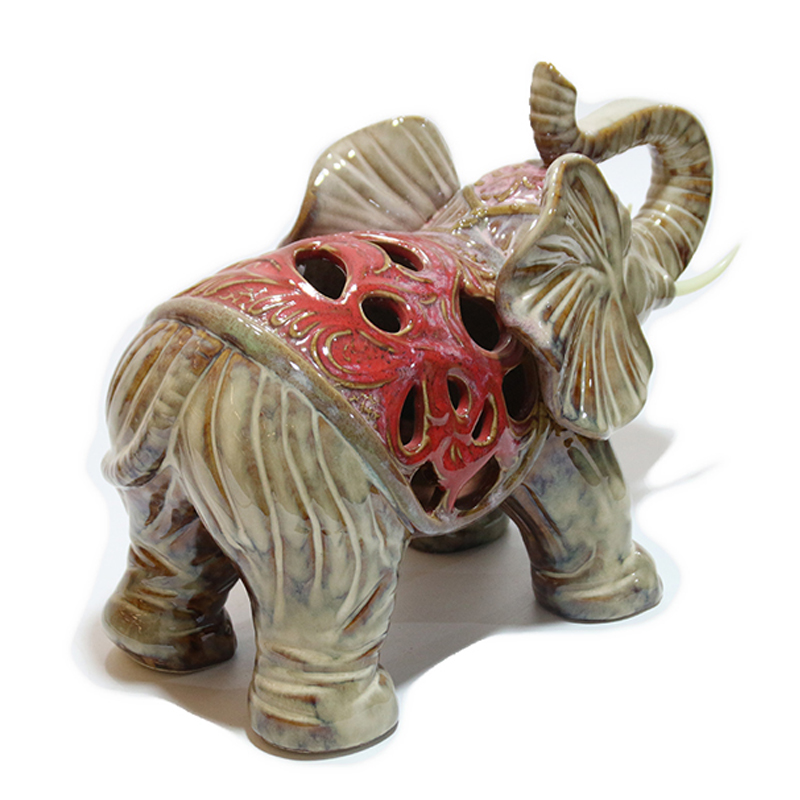 Ceramic Elephant Hollowed Out Large Ceramic Elephant Statue
