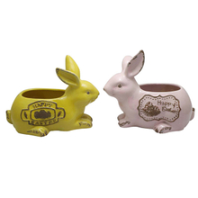 Ceramic rabbit flowerpot