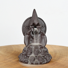Ceramic Skull Style Design Waterfall Backflow Incense Cones Pottery Incense Burner
