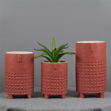 Home Table Decoration Various Facial Expressions Four Foot Support Faces Ceramic Vases 
