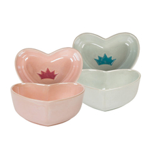 heart-shaped ceramic dog bowl ceramic pet feeder