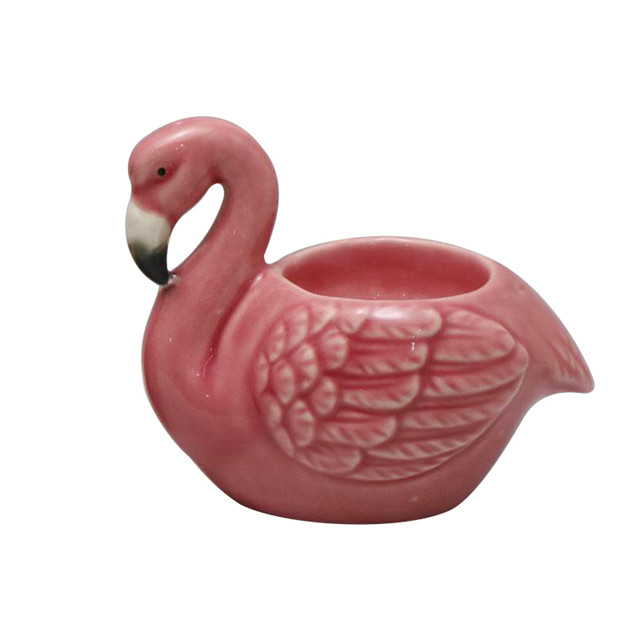 Ceramic Pink Flamingo Candle Holder