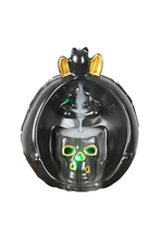 Black Ceramic Pumpkin And Bat LED Lights Backflow Waterfall Incense Burner