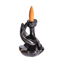 Like waterfall Layer upon layer flow ceramic statue little hand style Backflow Incense burner