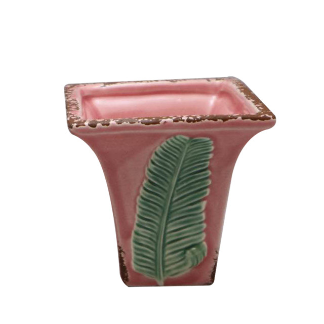 Ceramic pink flowerpot