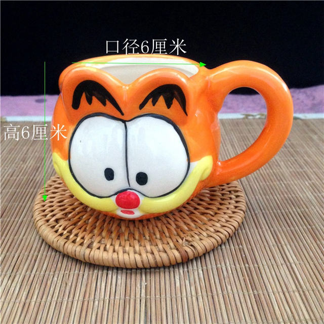 White Ceramic Cup little cat logo Dessert Ceramic Ice Cream Bowls Ceramic Ice Cream Cup 