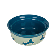 Blue Circular Ceramic Dog Bowl Ceramic Pet Feeder