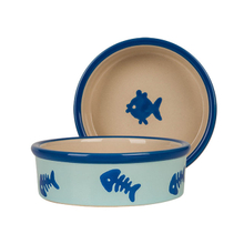  Round Edge Bowl Bottom Printing Fishbone Image Ceramic Dog Bowl Ceramic Pet Feeder