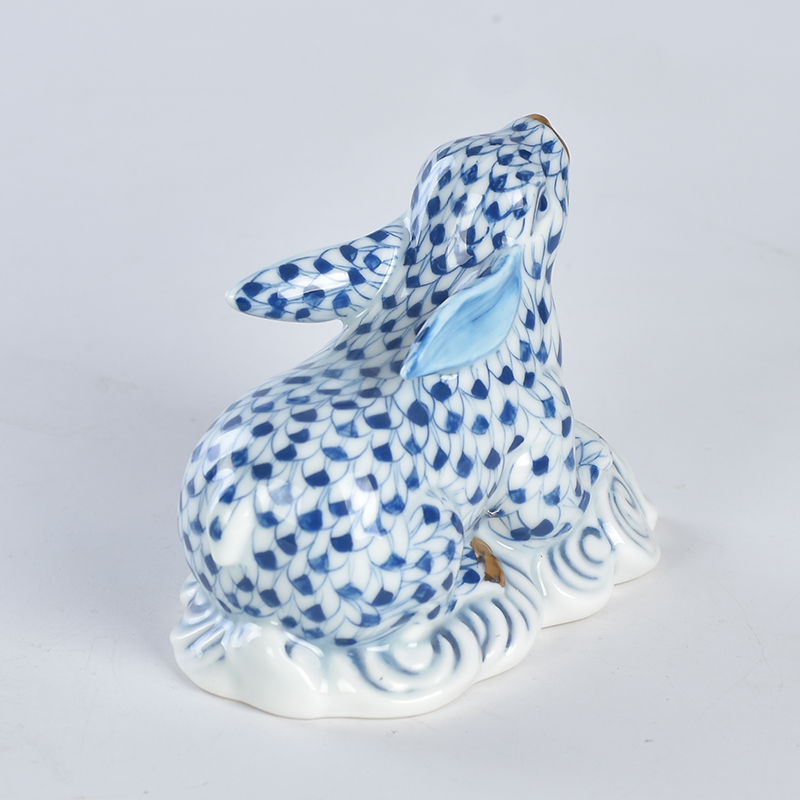 Artificial Hand Painted Ceramic Animal Rabbit