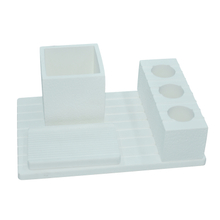 White Bathroom Suit Horizontal Plate 4 Holes Diatomite Toothbrush Holder Toothbrush Holder Soap Dish Etc Suit