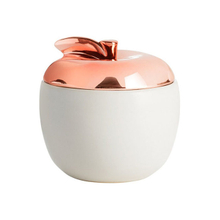 Plated with Rose Gold Ceramic Cover Apple-style Ceramic Candle Jar