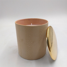 for love Light a romantic fire Gold plated cover Ceramic candle jar