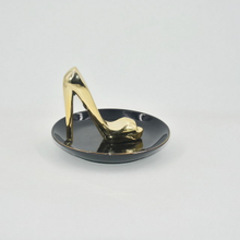 Golden Shoe and Black Style Wedding Decoration Gift Jewelry Tray Trinket Tray Ceramic Wedding Ring Holder 