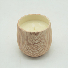 wood pattern Ceramic candle cup