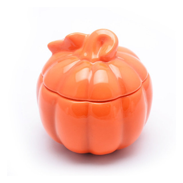 Pink pumpkin with ceramic pumpkin lid Ceramic Candle jar