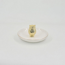 Golden Owl Style Wedding Decoration Gift Jewelry Tray Trinket Tray Ceramic Wedding Ring Holder 