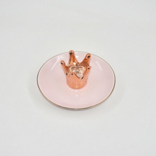 Rose Golden Crown Design Wedding Decoration Gift Jewelry Tray Trinket Tray Ceramic Wedding Ring Holder 