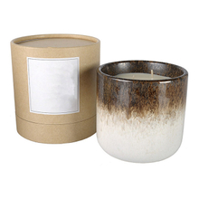 two colors top brown and bottom white Round ceramic candle cups 