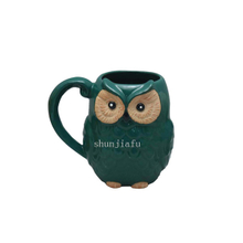 Blue Owl Ceramic Ice Beer Cup Ceramic owl Mug