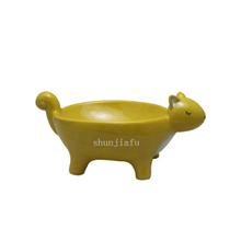  Big Yellow Ceramic fox bowl