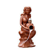 Ceramic Goddess Mermaid Bathes Flowing Fragrance Ceramic Backflow Incense Burner